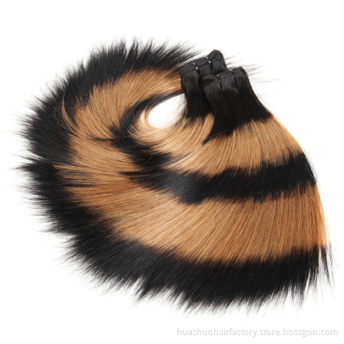 3 Tone Color Ombre Mixed Extensions Velvet Blonde Bright Human Colored Brazilian Hair Weave